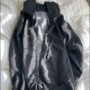 COPY - Brandy Melville Christy Oversized Zipup Hoodie Black